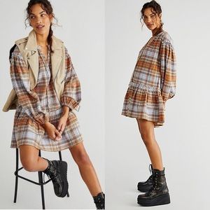 Free People Alexa Plaid Mini Dress